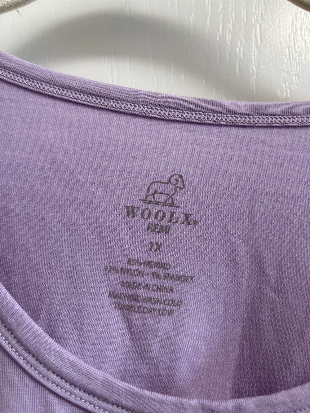 Woolx Women's Long Sleeve Scoop Neck Tee - Lavender - Picture 2 of 4